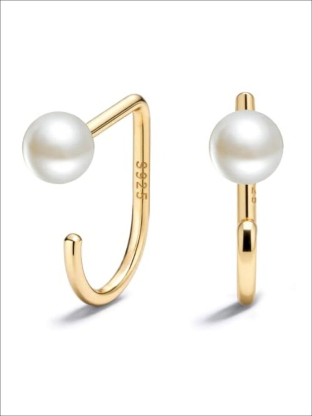 925 Sterling Silver 14K Gold Plated Huggie Hoop Earrings Sleep-Friendly